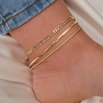 Gold Layer - Anklet Set of 3 - Style 1